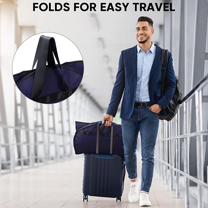 BALEINE 1PK Heavy Duty Garment Bag with Shoe Storage Travel Bag for Dresses, Suit, Coats Travel Essential (60", Blue)
