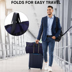 BALEINE 5PK Heavy Duty Garment Bag with Shoe Storage Travel Bag for Dresses, Suit, Coats Travel Essential (60", Blue)