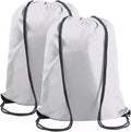 BeeGreen White Drawstring Backpack Bags Bulk 2 Pack String Bags X-Large 22.4" L x 17.5" W Sports Cinch Sackpack Gym Machine Washable Heavy Duty for Men Women