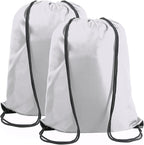 BeeGreen White Drawstring Backpack Bags Bulk 2 Pack String Bags X-Large 22.4" L x 17.5" W Sports Cinch Sackpack Gym Machine Washable Heavy Duty for Men Women