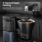 Kismile SCA-Certified 8 Cup Drip Coffee Maker, Pour Over Coffee Machine with 3s Instant Heat 197–205℉, Adjustable Flow Control, Removable Water Tank, Deep Cold Brew & 40 Min Keep Warm (Blue)
