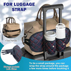 3 in 1 Airplane Footrest Foot Hammock with Luggage Cup Holder & Suitcase Strap to Relax Your Feet and Free Hands, Travel Essentials, Black