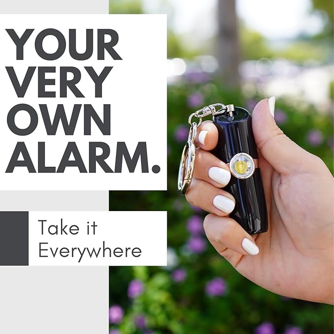 Securityman Personal Safety Alarm for Women | Self Defense Keychain (Loudest 130dB Siren and SOS Strobe Light) Everyday Security Personal Alarm Protection Device (Black)