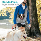 Pawaboo Small Dog Sling Carrier, Reversible Hands Free Dog Sling Carriers for Small Dogs and Cats, Puppy Slings Carrier with Safety Harness, Puppy Essentials, Light Gray