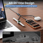 Travel Essentials,3 in 2 USB A/C Cable for Watch Charger/iPhone 17 Charger/IP Cable Designed for iWatch Chargers,Multi Charging Cable Compatible with iPhone 17-11/iWatch All Series 6FT 2PS