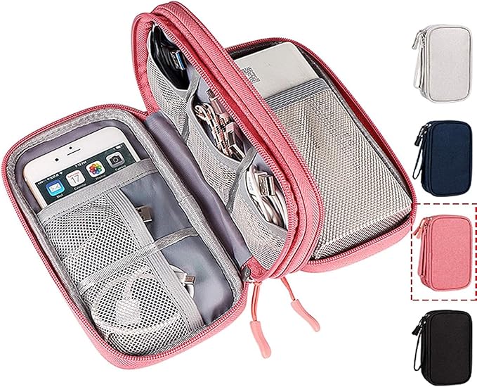 CAOODKDK Electronic Organizer Travel USB Cable Accessories Bag/Case,Waterproof for Power Bank,Charging Cords,Chargers,Mouse,Earphones Flash Driver