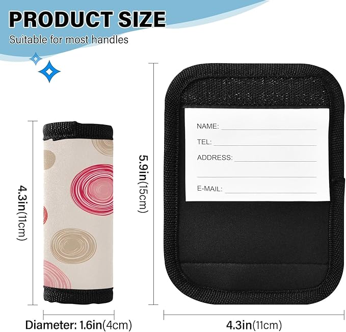 Red Circle Luggage Handle Wrap for Suitcase Luggage Tags Handle Covers Identifiers Soft Decorations Travel Accessories 2 Pack