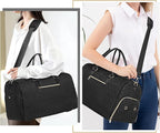 Duffle Bag for Travel, Weekender Bag with Shoe Compartment, Carry On Overnight Bag for Women with Toiletry Bag, Gym Bag with Wet Pocket, Hospital Bags for Labor and Delivery Beige