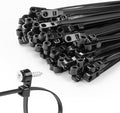 200 PCS 8 inch Black Zip Ties with Screw Hole 70lbs Mountable head Cable Ties Straps Multipurpose Heavy Duty Nylon Cable Zip Ties with Screw Mounting Hole