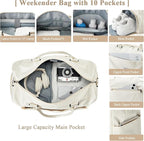 HYC00 Travel Duffel Bag,Carry-on Overnight Weekender Bags for Women,Sports Tote Gym Bag with Wet Pocket