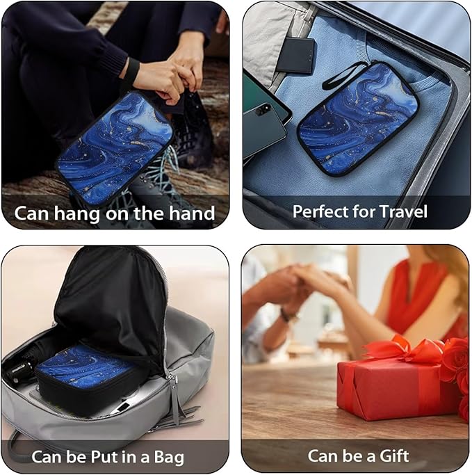 Marble Electronics Case Portable Electronic Accessories Carry Case Tech Pouch for Cable Cord Charger Phone Earphone Power Bank SD Card Travel Use