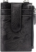 RFID Blocking Boot Wallet with Security Chain & Zipper Lock – Genuine Leather Wallets for Men, Travel Wallets Women, Minimalist Leather Card Holder