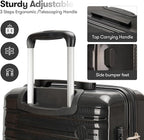 GinzaTravel Carry On Luggage 22x14x9 Airline Approved, Hard Case Luggage Sets 2 Piece, PP Small Luggage Suitcase with TSA Lock & Spinner Wheels, Black, 13/20inch