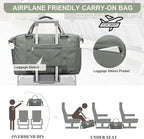 HYC00 Travel Duffel Bag,Carry-on Overnight Weekender Bags for Women,Sports Tote Gym Bag with Wet Pocket