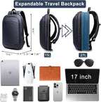 Business Backpack 17 Inch Slim Expandable Waterproof Travel Laptop Backpacks with USB Charger Port Anti-Theft Lightweight Large Work Computer Bag College Laptop Backpacks Gifts for Men Women,Dark Blue