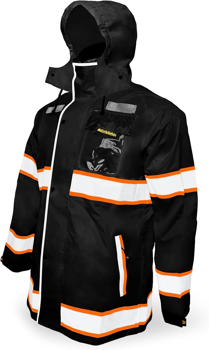 KwikSafety - Charlotte, NC - TORRENT Rain Jacket & Trench Coat ANSI OSHA Class 3 High Visibility Jacket Hi Vis Rain Gear