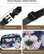 Pritent Fanny Packs for Women Cross Body Bag Waterproof Belt Bag with Adjustable Strap and Zipper Back Pocket Small Crossbody Bags Fashion Waist Packs for Workout Travelling(Watercolor Print)
