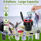oceanengine Portable Toilet Bags Poo Gel Set, 8 Gallon Camping Toilet Bags with Portable Toilet Absorbent Gel, Compostable Portable Potty Bags for Camping Outdoor Hiking