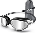 Swim Goggles, Polarized Adult Swimming Goggles Bungee Strap No Hair Pulling Anti-fog Pool Goggles for Men Women