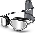 Swim Goggles, Polarized Adult Swimming Goggles Bungee Strap No Hair Pulling Anti-fog Pool Goggles for Men Women