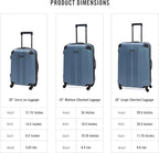 Kenneth Cole REACTION Out of Bounds Lightweight Hardshell 4-Wheel Spinner Luggage, Granite Blue, 24-Inch Checked