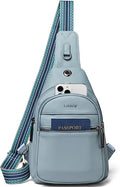 LATMAP Sling Bag For Women Faux Leather Small Casual Daypack Backpack Fanny Pack Crossbody Chest Bags Purse