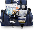 MFASCO Complete Emergency Response First Aid Kit Trauma Bag - 415 Piece Fully Stocked Supplies for Disaster Preparedness | for Business, Schools, Organizations, Groups, Home Safety (Reflective Blue)