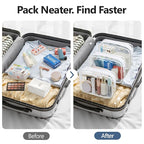 PACKISM TSA Approved Toiletry Bag - Clear Makeup Bag 3 Pack Medium, Metal Smooth Zipper Quart Size Bag for 3-1-1 Liquids, Travel Makeup Bag for Women Men, Airport Airline Compliant Bag, White
