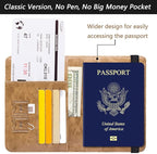 Passport Holder Cover Wallet Travel Essentials RFID Blocking Leather Card Case International Must Haves Travel Accessories for Women Men(101#Brown)