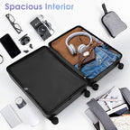 Luggage Sets 3 Piece with Double Spinner Wheels, Carry on Hardshell ABS Suitcases Set with TSA Lock, Lghtweight Checked Luggage for Different Travelling (Bronze Golden, 20"/24"/28")