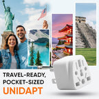 US Travel Plug Adapter, Unidapt EU/UK/AU/CN/JP/Asia/Italy/Brazil to USA Type B, Grounded USA Wall Plug, Europe to US Travel Adaptor Pin Converter, Power Outlet Wall Charger 1-Pack