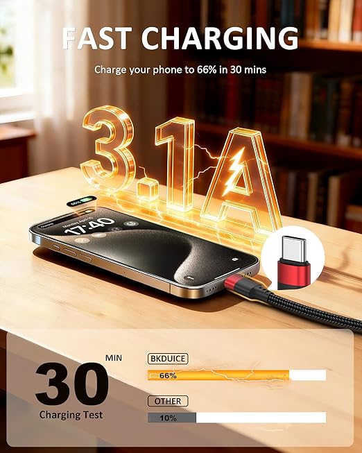 USB to USB C Cable 3ft, 2 Pack USB A to USBC Cable, Braided Type C Charger Cord 3A Fast Charging for iPhone 17 16 15 Pro Max, Samsung Galaxy S25 S24 S23, Google Pxiel 10 9, iPad Air Pro