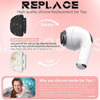 4 Pairs Replacement Ear Tips for AirPods Pro 2nd/1st Generation with Portable Storage Box & Cleaner Pen,Noise Reduction Holewith & Built-in dust Guard Screen,Silicone EarTips(Black)