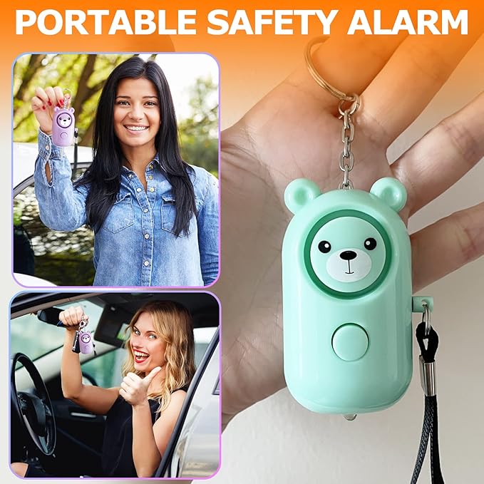 Personal Alarm for Women Kids and Elders Safe Sound, 130dB Siren Emergency Self-Defense Security Alarm Keychain Loudly with LED Light (Emerald+Violet)