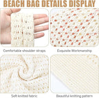Boho Crochet Beach Tote Shoulder Bag with Colored Beads | Colorful Aesthetic Hippie Knit Bag for Women