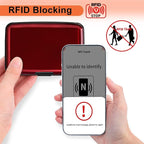 Mayski Credit Card Holder, RFID Blocking, Aluminum Alloy Hard Case, Small Mini Business Metal Wallet for Women Men, Red