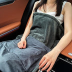 3-in-1 Car Pillow Blanket for Land Rover Discovery Multifunctional Luxury Soft Travel Cushion Quilt Portable Convertible Breathable Car Seat Accessories, Gray Style