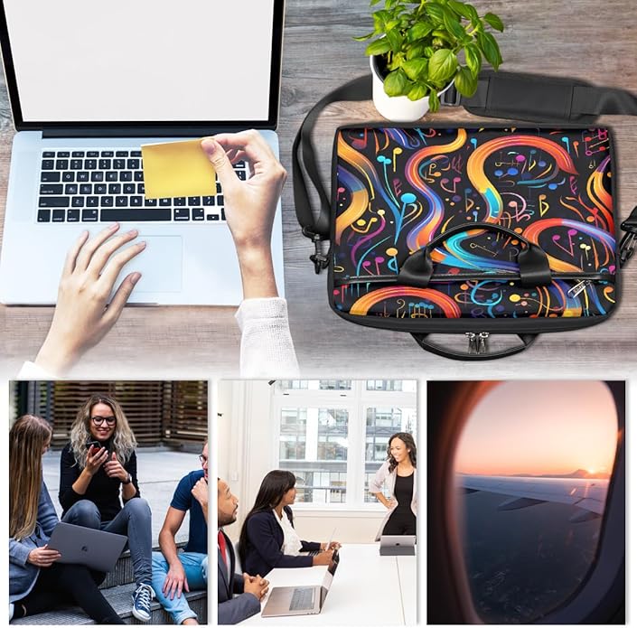Laptop Shoulder Bag for Women Men, Waterproof Computer Case Messenger Bag Briefcase for Business Office Travel