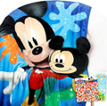 Disney Mickey Mouse Nogginz Set - Bundle with 40 x 50 Inch Lightweight Travel Throw Blanket & Pillow Plus Stickers, More | Kids Super Soft 2 Piece Mickey Bedding Set