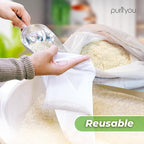 purifyou Set of 10 Reusable Mesh Produce Bags - Heavy Duty, Washable Farmers Market and Storage for Fruits, Vegetables, Groceries, Kitchen, and Home (Small)