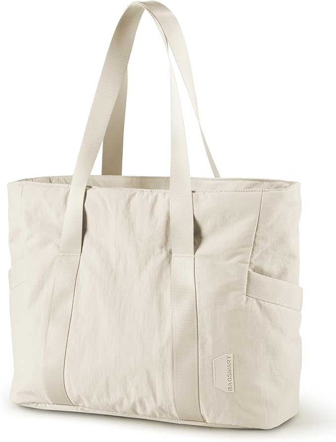 BAGSMART Tote Bag for Women, Tote Bag with Zipper Work Tote with Compartments Nurse Shoulder Hanbag for Travel, Gym