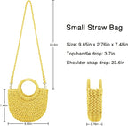 Womens Straw Beach Bag Woven Crossbody Shoulder Bags Top Handle Satchel Handbag Purse for Summer