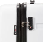 SwissGear 7366 Signature Hardside Expandable Luggage with Spinner Wheels, TSA Lock, White, Checked-Medium 23-Inch