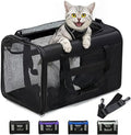 Conlun Cat Carrier Bag,Soft-Sided Pet Carriers for Dogs with 4-Sided Mesh,Airline Approved Cat Transport Carrier for Small&Medium Cats Kitten Puppy Up to 15Lb,Collapsible Cat Travel Carrier-M,Black