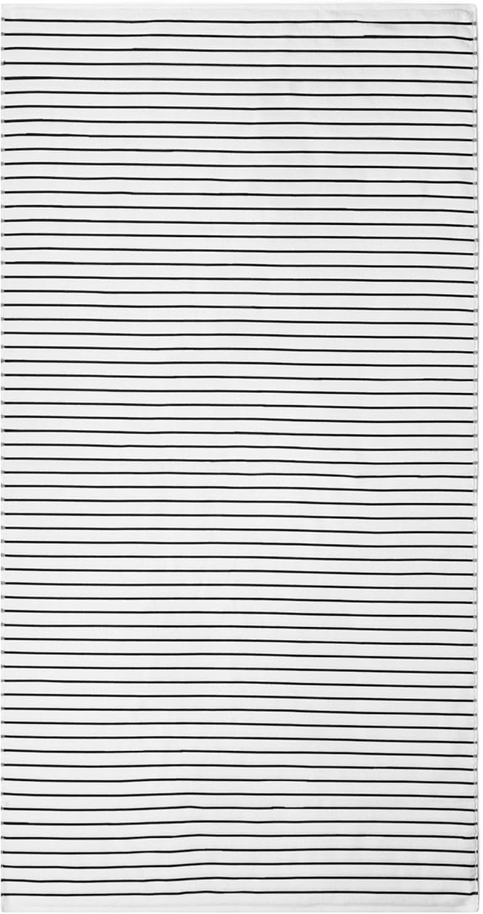 Black & White Brands Brazilian Beach/Pool/Bath Towel - Ultimate Absorbent Luxury XL 36x70 100% Cotton Wave (4 Towels, Black Poly Stripe)