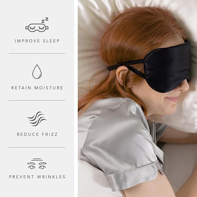 Fishers Finery 25 Momme Mulberry Silk Sleep Mask | Blindfold | Anti-Wrinkles (Wine)