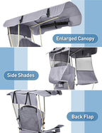 Docusvect Folding Camping Chair with Shade Canopy for Adults, Canopy Chair for Outdoors Sports with Cup Holder, Side Pocket for Camp, Beach, Tailgates, Fishing - Support 330 LBS