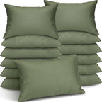 Kigley 12 Pack Mini Pillows for Daycare 9.1 x 13.8'' Small Travel Pillow Bulk Soft Breathable Cotton Pillow for Nap Travel Pet Neck Lumbar Purse Insert (Olive Green)