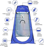 Your Choice Pop Up Privacy Tent, 3.9x3.9x6.2FT Portable Shower Tent for Camping, Waterproof Outdoor Changing Room with Carry Bag for Beach Hiking RV Fishing | Portable, for Camping, Beach, Hiking, with Carry Bag, Quick Setup
