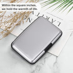 ELFISH Mini RFID Aluminum Wallet Credit Cards Holder Business Card Case Metal ID Case for Men Women (Silver)
